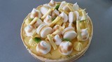 Tarte citron vert menthe pâtesablée garnie d'un crémeux citron vert menthe